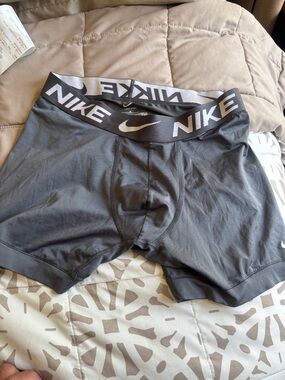 Nike Dark Gray Men's Performance Boxer Briefs with Branded Waistband